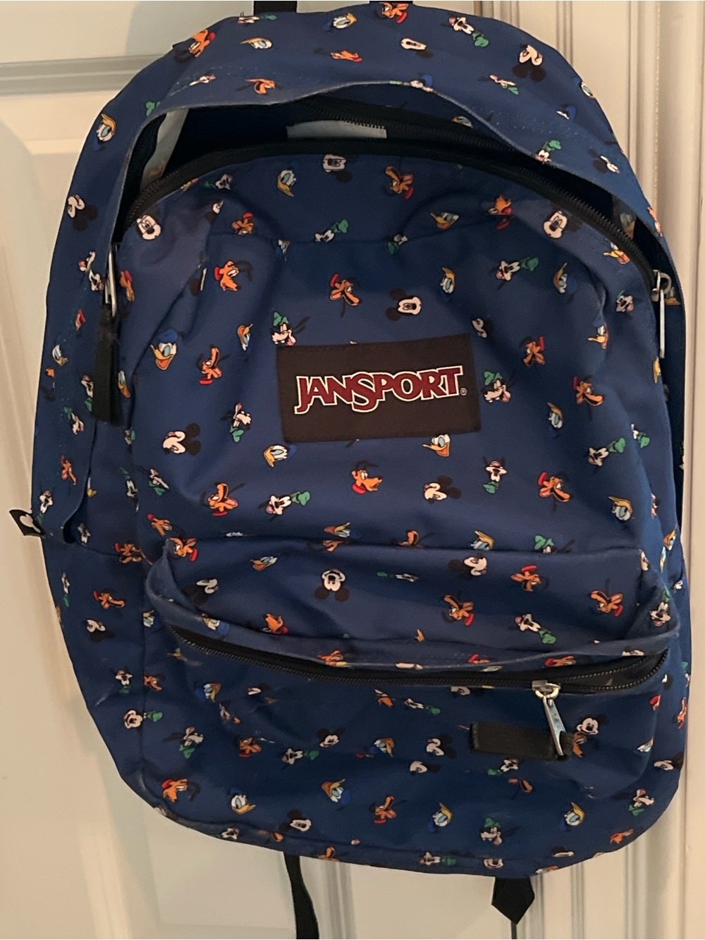 Jansport Navy Backpack with Multicolor Disney Character Print